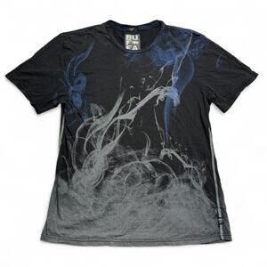 Buffalo David Bitton Graphic T Shirt XL Black Smoke Print
